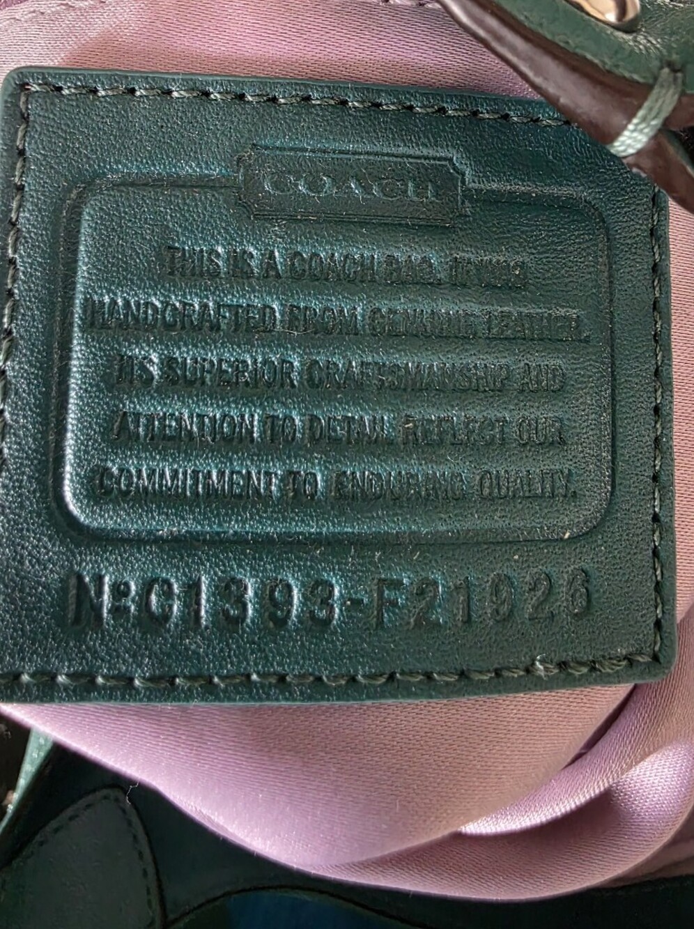 Coach Ashley Teal Green Leather Hobo Slouchy Shoulder Bag F21926 12x9x3 - Picture 3 of 12